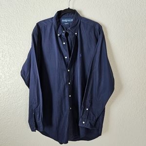 Ralph Lauren Blake Collection Navy Blue Long Sleeve Button Down Shirt